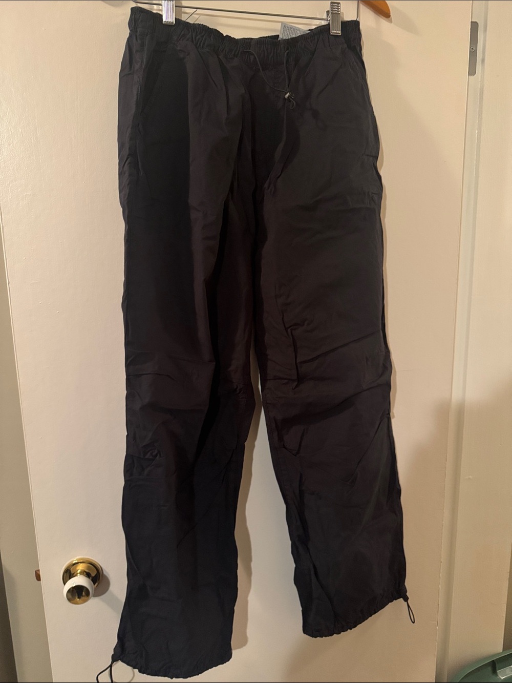 Zara Black Drawstring Parachute Jogger Pants